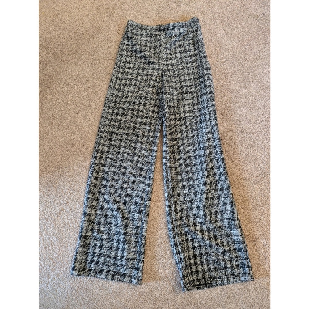 GLG Houndstooth Wide Leg Tweed Slacks Small